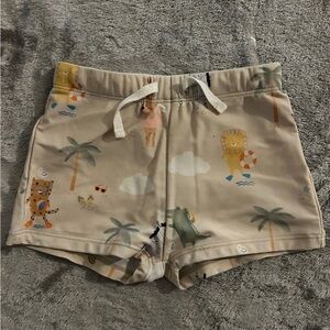 Kids' Beige Animal Print Swim Shorts
